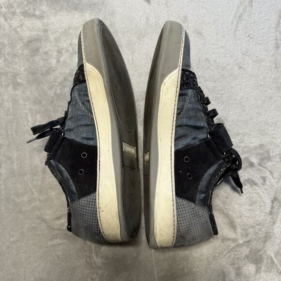 Lanvin Men’s Leather Luxury Blue Gray Sneakers Authentic Made in Italy Size‎ 8 main image 13